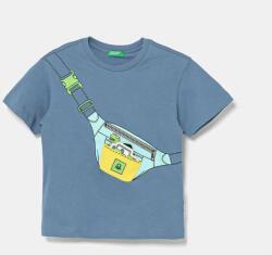 Benetton pamut póló nyomott mintás, 3I1XG10J6 - kék 104