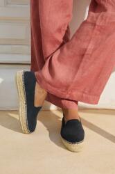 Manebi espadrilles velúrból Hamptons Double Sole Espadrilles fekete, női, platformos, K 1.5 D0 - fekete Női 41