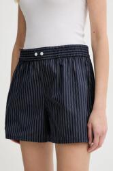 Zadig&Voltaire pamut rövidnadrág női, sötétkék, mintás, magas derekú, WWBS01160 - sötétkék 40