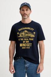 United Colors of Benetton pamut póló sötétkék, férfi, nyomott mintás, 3I1XU10A4 - sötétkék M - answear - 8 090 Ft