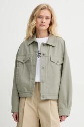 APC A. P. C. pamut kabát blouson cally zöld, átmeneti, oversize, COGBJ. F02905 - zöld 36