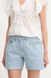 Pepe Jeans farmer rövidnadrág REGULAR SHORT HW MABLE női, sima, közepes derékmagasságú, PL801188PG8 - kék 29