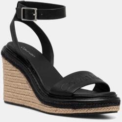 Calvin Klein bőr szandál WEDGE SANDAL 70 - HE fekete, HW0HW02376 - fekete Női 37