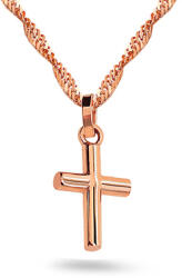 Heratis Forever Minimalista kereszt medál rosé aranyból, 14K IZ27200R