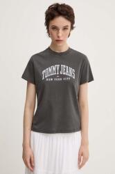 Tommy Jeans pamut póló női, szürke, DW0DW19826 - szürke XS