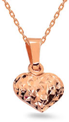 Heratis Forever Gravírozott szív medál, rózsaszín arany, szélesség 8mm, 9K IZ19421MRHR