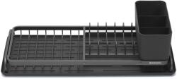 Brabantia SinkSide Compact Dish Drying Rack kompakt zárt peremű edényszárító állvány, evőeszköz tartóval, sötétszürke, 200x463 mm - 117268 (117268)