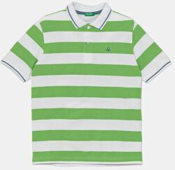 Benetton gyerek pamut póló zöld, mintás, 39QAC301T - zöld 130