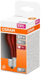 OSRAM Star színes LED körte, piros, üveg búra, 2, 5W 45lm 3000K E27, átlagos élettartam: 15000 óra, fényszín: piros LED STAR+ DECO CL A 15 300° 2.5W 3000K E27 RED ( 4058075433946 ) (4058075433946)