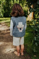 Donsje gyerek vászon mellény Larsel Linen Gilet Groom 4096401 - kék 116