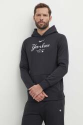 Nike felső New York Yankees fekete, férfi, nyomott mintás, kapucnis - fekete M