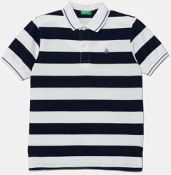 Benetton gyerek pamut póló sötétkék, mintás, 39QAC301T - sötétkék 150