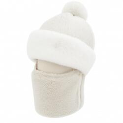 HARAHU Căciulă stilată de iarnă cu glugă - Albă KP37073