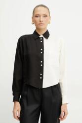 Forte Forte len ing női, galléros, fekete, relaxed, 13829bis my shirt - fekete 38