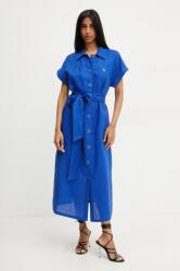 Luisa Spagnoli vászon ruha lila, midi, harang alakú, 542264 - lila XL