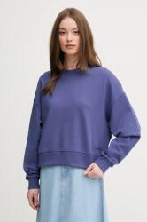 Benetton pamut melegítőfelső sötétkék, női, nyomott mintás, 3UNID109A - sötétkék M