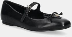 Guess bőr balerina cipő KAYRA fekete, FLJKAY LEA02 - fekete Női 38