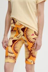 adidas rövidnadrág x Farm Rio női, sárga, mintás, magas derekú, JD6287 - narancssárga M