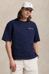 Ralph Lauren pamut póló Tee sötétkék, férfi, sima, 710964714 - sötétkék XL