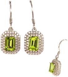  Cercei Peridot Cu Zircon 28x9x6 mm Argint 925 - 1 Pereche