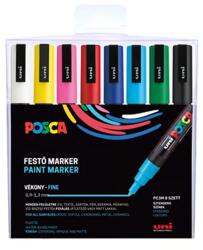 uni Dekormarker 0, 9-1, 3mm, Uni Posca PC-3M 8 db-os készlet (2UPC3M8DB) - irodaitermekek