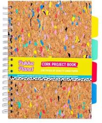 Pukka Pad Spirálfüzet, B5, vonalas, elválasztóval, 100 lap, PUKKA PADS "Planet Cork Project Book", parafa (PUP9856) - fiorex
