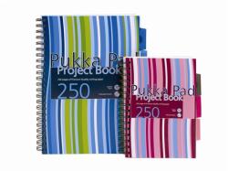 Pukka Pad Spirálfüzet, A5, vonalas, 125 lap, PUKKA PAD "Stripe project book (PUPBA5) - fiorex