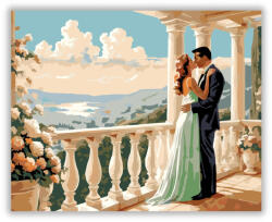  Csók a Virágos Erkélyen - számfestő készlet