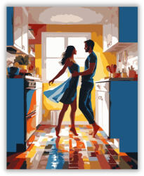  Táncoló Szerelmesek a Konyhában - számfestő készlet