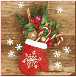 POL-MAK Karácsony Glove Full of Xmas szalvéta 20 db-os 33x33 cm (PKK043350)
