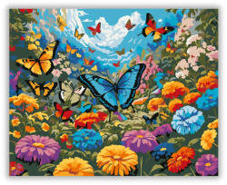  Színes Pillangók Virágos Kertben - számfestő készlet