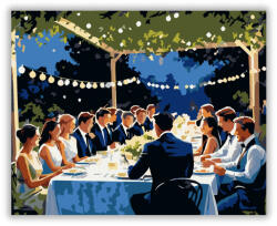  Ballagási Vacsora Kerti Fényekkel - számfestő készlet