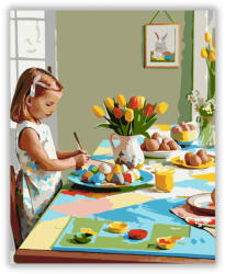  Húsvéti Reggel Festett Tojásokkal - számfestő készlet