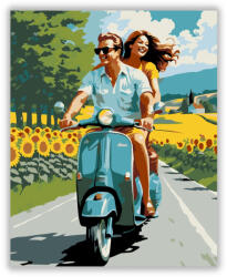  Romantikus Scooter Túra - számfestő készlet