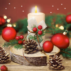 POL-MAK Karácsony Bright Candle szalvéta 20 db-os 33x33 cm (PKK047488)