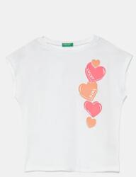 Benetton gyerek pamut póló fehér, 3JERC10PB - fehér 130