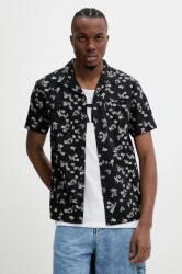 Superdry lenvászon ing férfi, galléros, fekete, regular, M4010793A-F8M - fekete XL