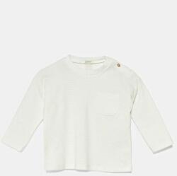 Benetton baba pamut hosszú ujjú fehér, sima, 3X3MA105Y - fehér 74