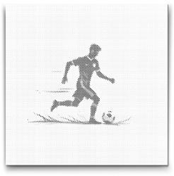  PontPöttyöző - Minimalista foci Méret: 50x50cm, Keretezés: Keret nélkül (csak a vászon), Szín: Kék