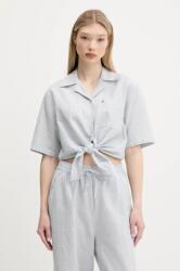 Tommy Hilfiger lenvászon ing női, galléros, relaxed, DW0DW20286 - kék XL