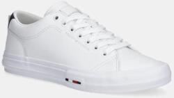 Tommy Hilfiger bőr sportcipő TH HI VULC STREET LOW RWB LTH sötétkék, FM0FM05312 - fehér Férfi 44