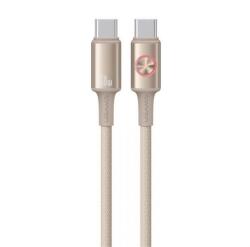 USAMS HUAN adatkábel (Type-C - Type-C, 60W, PD gyorstöltő, 120cm) TITÁNSZÜRKE (SJ752USB02)