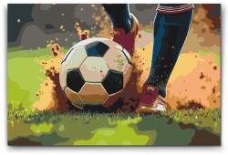  Festés számok szerint - Focilabda közeli képe Méret: 40x60cm, Keretezés: Műanyagtáblával