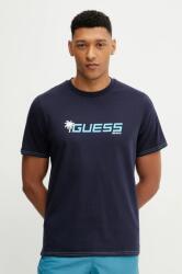 Guess pamut póló sötétkék, férfi, nyomott mintás, F5GI06 I3Z14 - sötétkék XL