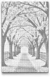  PontPöttyöző - Szakura sétány Méret: 40x60cm, Keretezés: Keret nélkül (csak a vászon), Szín: Zöld