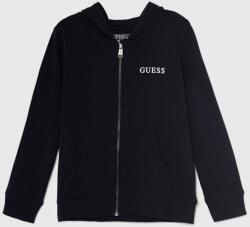 GUESS gyerek melegítőfelső pamutból sötétkék, nyomott mintás, kapucnis, N3YQ07 KAUG0 - sötétkék 96-104