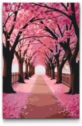  Festés számok szerint - Szakura sétány Méret: 40x60cm, Keretezés: Kartonlemezen