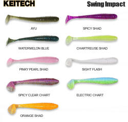 Keitech Swing Impact 2, 5" Spicy Clear Chart (sw25fms06t)