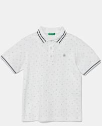Benetton gyerek pamut póló fehér, mintás, 3H35C301V - fehér 122
