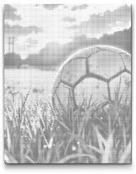 PontPöttyöző - Focilabda naplementekor Méret: 30x40cm, Keretezés: Műanyagtáblával, Szín: Fekete